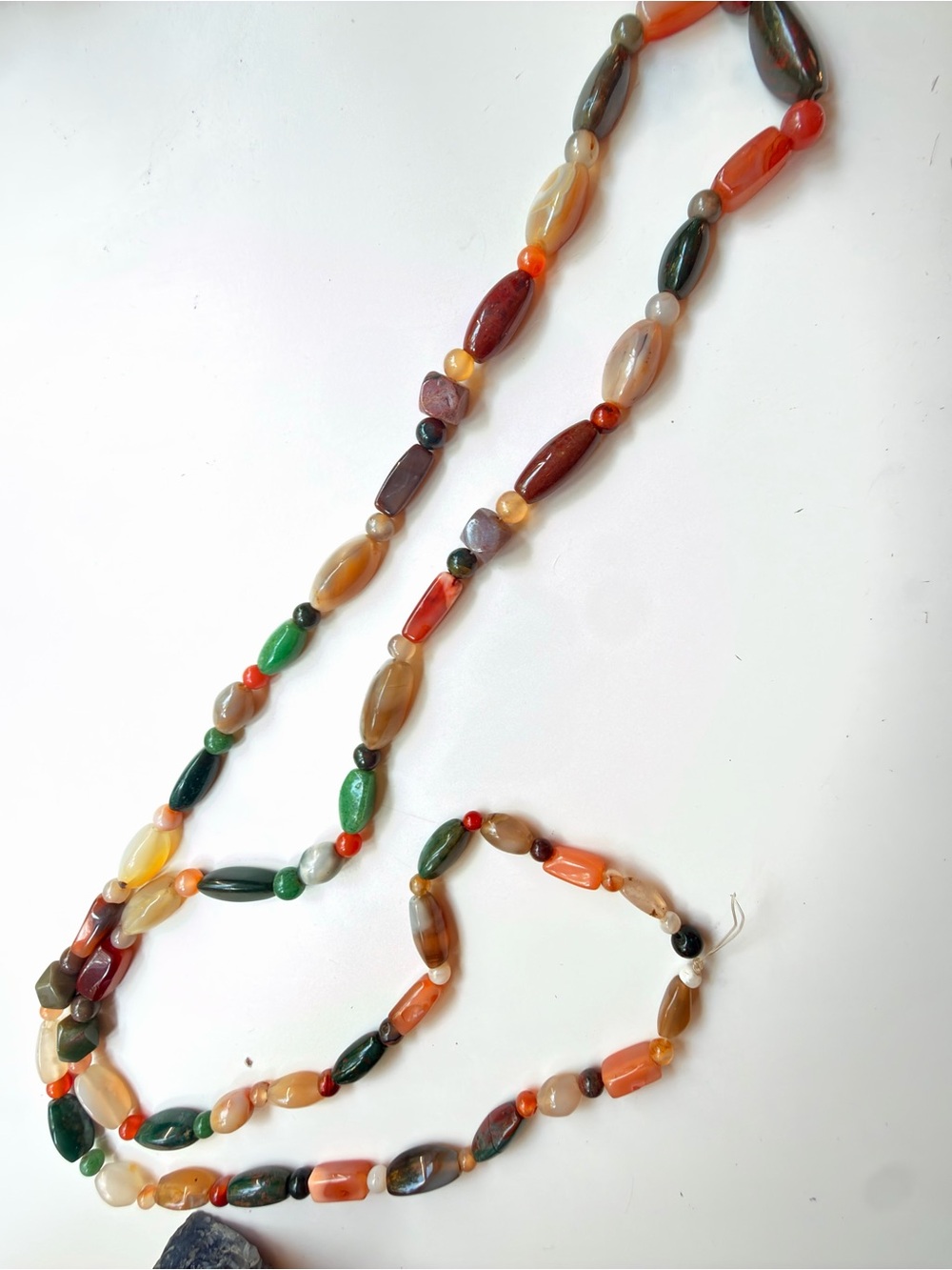 Genuine Multi-Stone Boho Statement Necklace- Agate, Blood Stone, Carnelian